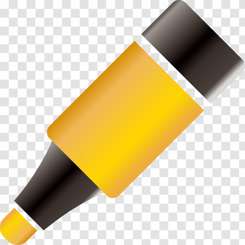 Yellow Cartoon Colored Pencil - Color Pen Transparent PNG