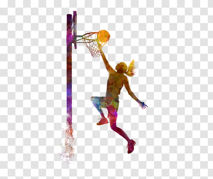 Women's Basketball Sport Slam Dunk Painting - Figurine Transparent PNG