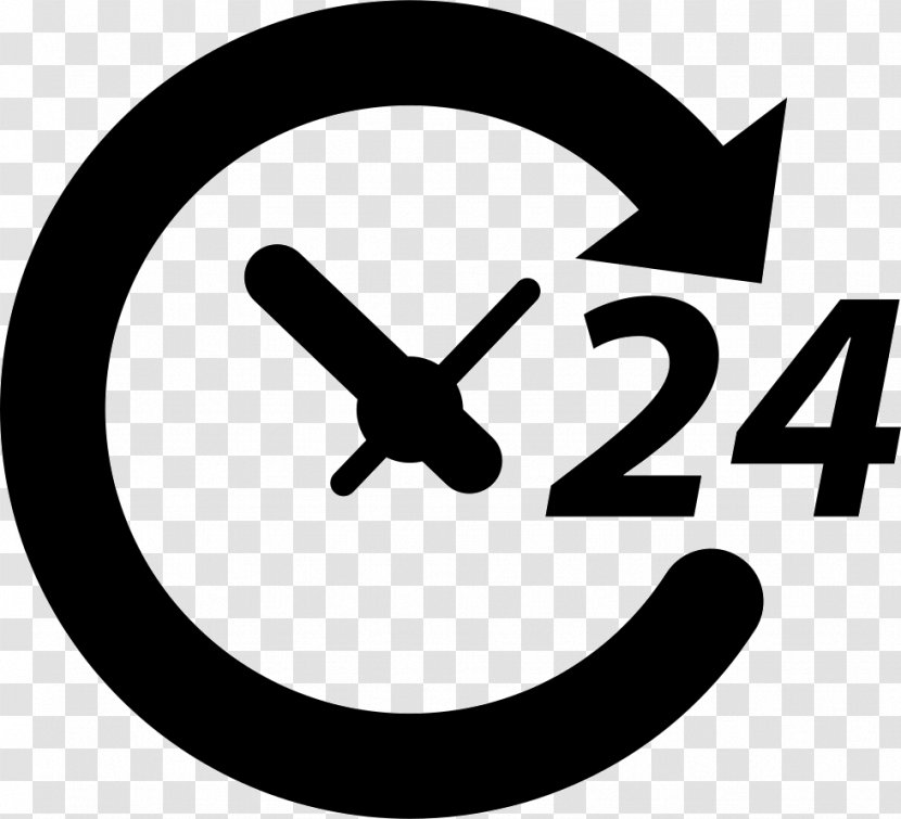 Clip Art Clock - Black White Transparent PNG