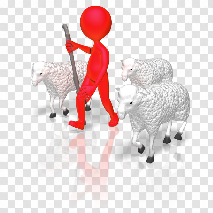 Stick Figure Animation Herder Presentation Sheep - Shepherd Transparent PNG