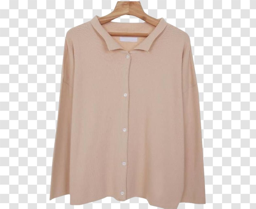 Blouse Neck Collar Sleeve Button - Peach Transparent PNG