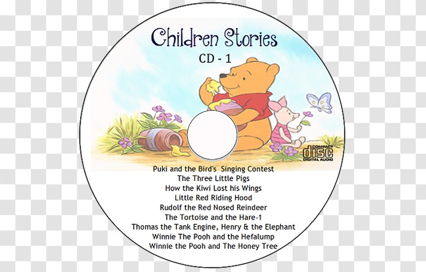 Bedtime Story Compact Disc Cover Art Mammal - Party Supply - Classic Winnie The Pooh Transparent PNG