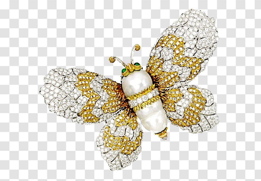 Butterfly Brooch Earring Jewellery Gemstone - Silver Transparent PNG