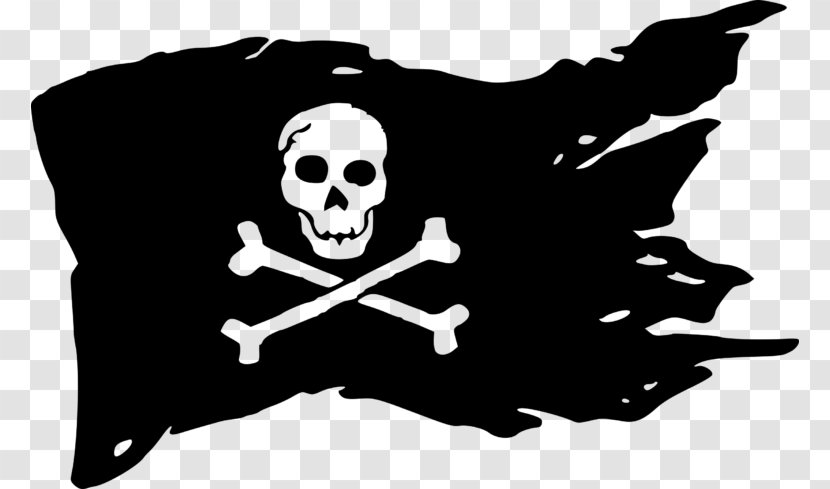 Jolly Roger Calico Jack Piracy Flag USS Kidd (DD-661) - Monochrome Transparent PNG