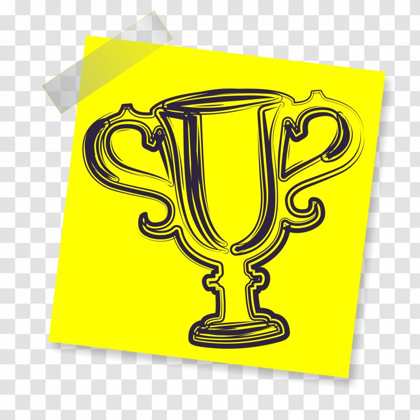 Award Trophy Medal Prize Ribbon - Yellow Transparent PNG