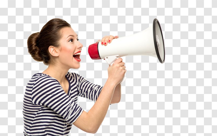 Speech Public Speaking Woman Female Megaphone - Communication - Professional Network Transparent PNG