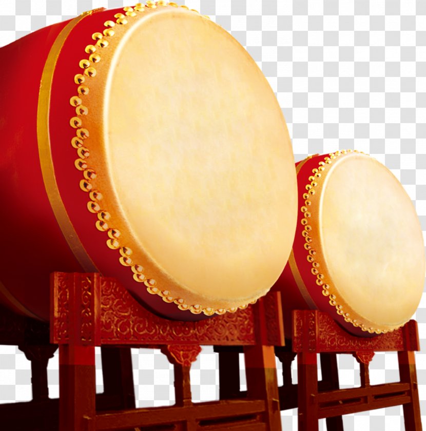 Chinese New Year Bass Drum Drums - China Red Transparent PNG