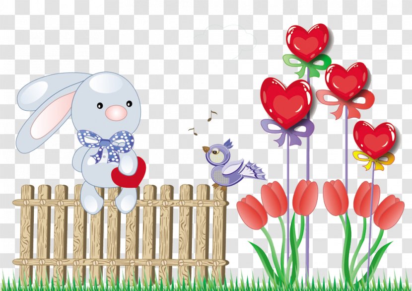 Vinegar Valentines Clip Art - Flowering Plant - Bunny And Love Transparent PNG