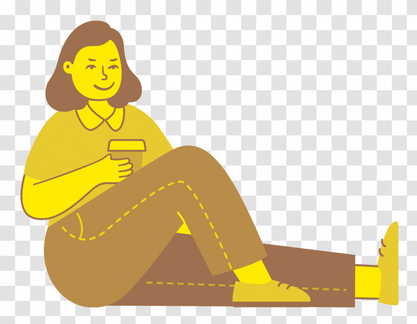 Sitting On Floor Sitting Woman Transparent PNG