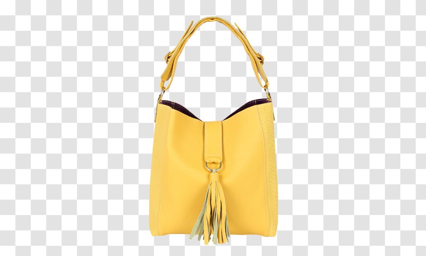 Hobo Bag Leather Handbag Yellow - Caramel Color - Tassel Transparent PNG