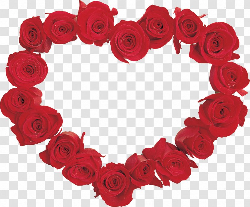 Valentine's Day Garden Roses Flower Clip Art - Red - HEART FLOWER Transparent PNG