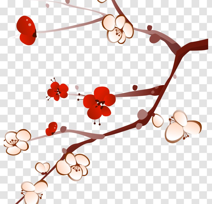 Art Plum - Heart - Chinese Wind Red Winter Transparent PNG