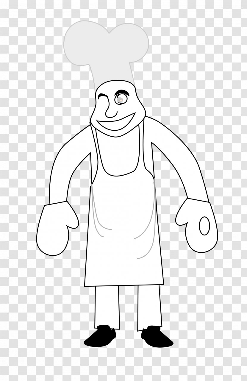 Drawing Line Art /m/02csf Clip - Cartoon - Chef Transparent PNG