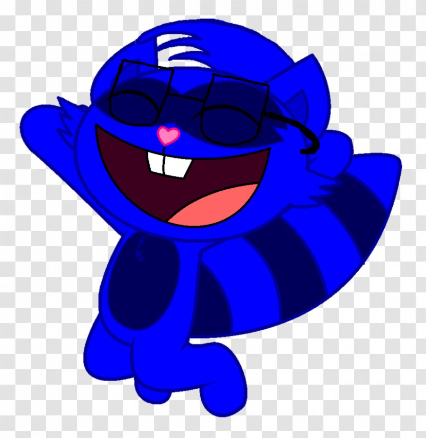 Cobalt Blue Character Clip Art - Smile - Raccoon Paint Transparent PNG