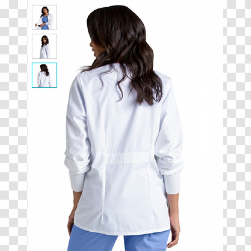 Blouse Collar Dress Shirt Lab Coats Sleeve - White Transparent PNG