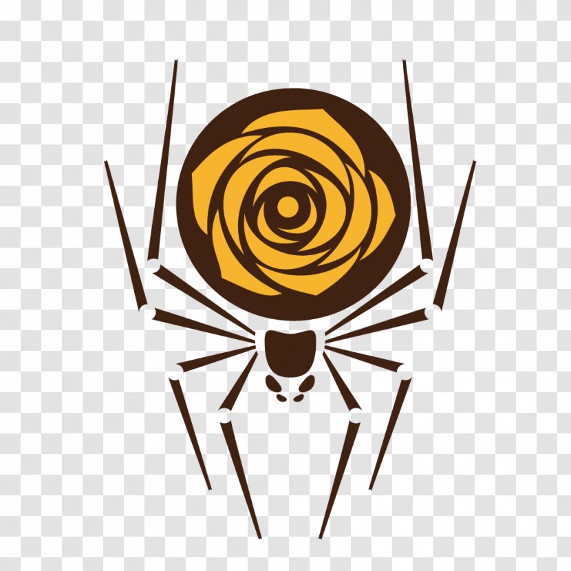 Halloween Drawing Image Cartoon Spider - Yellow - High Speed Transparent PNG