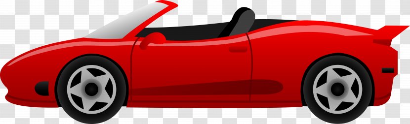 Sports Car Ferrari Cartoon Clip Art - Vehicle - Red Transparent PNG