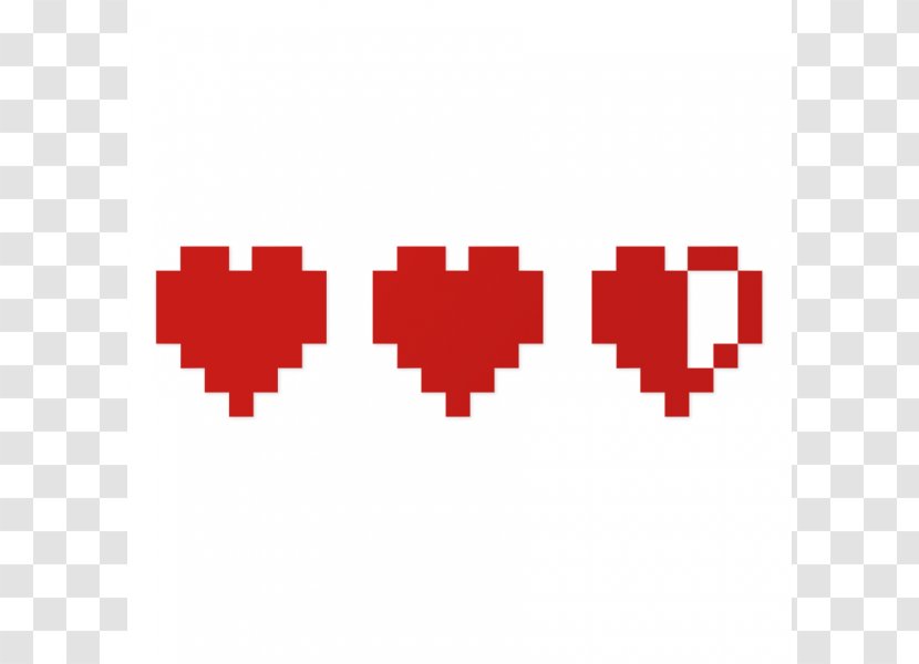 Pixel Art 8-bit Color Heart - 8bit Transparent PNG