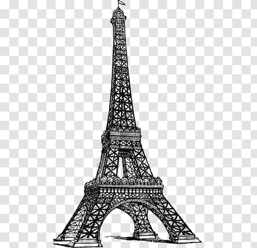 Eiffel Tower Drawing Line Art - Monochrome Photography Transparent PNG