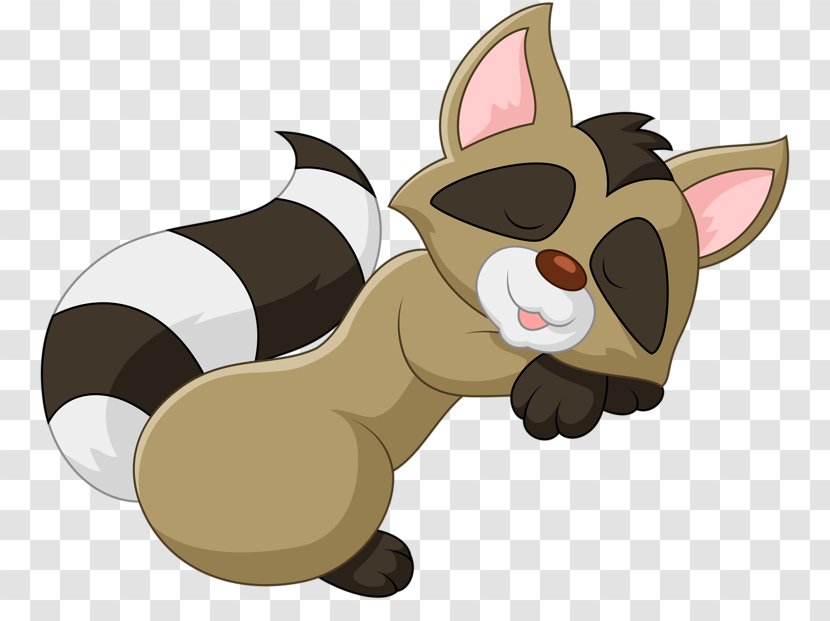 Bear Cartoon Clip Art - Sleep - Cute Little Raccoon Transparent PNG