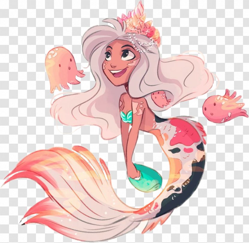 The Little Mermaid Drawing Art Legendary Creature - Heart - Jellyfish Transparent PNG