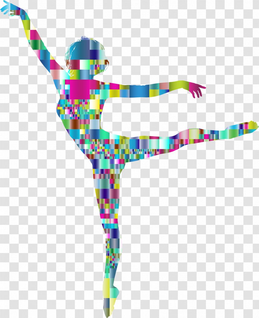 Ballet Dancer Mosaic Silhouette Woman - Ballerina Transparent PNG