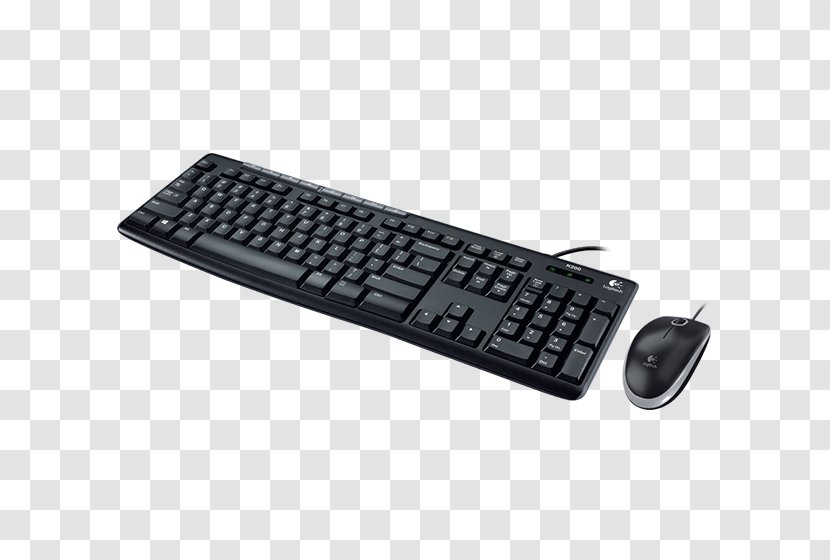 Computer Keyboard Mouse Logitech MK200 Media Combo Keyboard/Mouse 920-002565 MK120 Desktop - Space Bar Transparent PNG