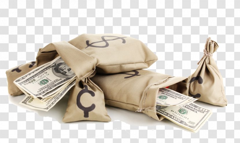 Money Bag United States Dollar Passive Income - Beige - Purse Transparent PNG