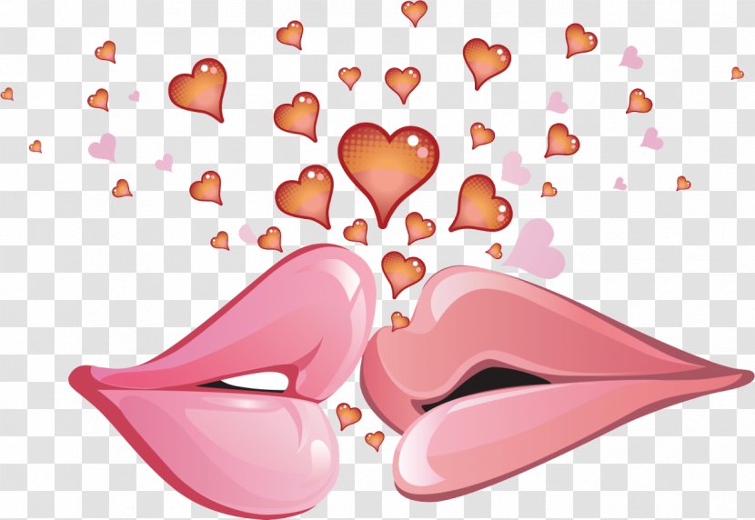 Heart Lip Valentine's Day Clip Art - Frame - Kiss Transparent PNG