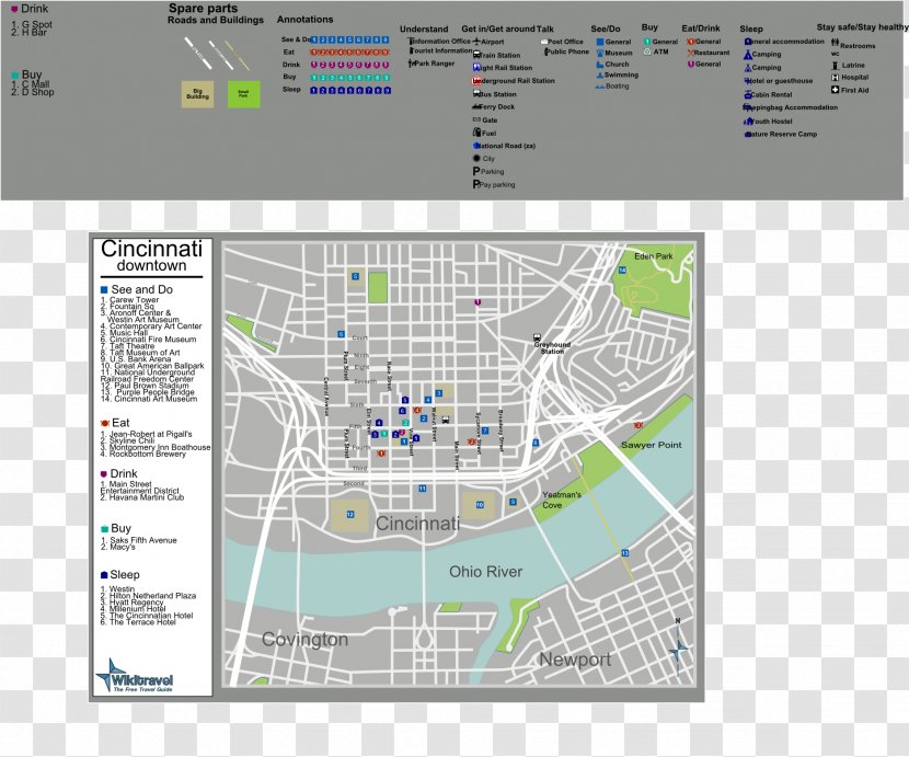 Downtown Cincinnati Map Southwest Ohio Regional Transit Authority Bus - Area Transparent PNG