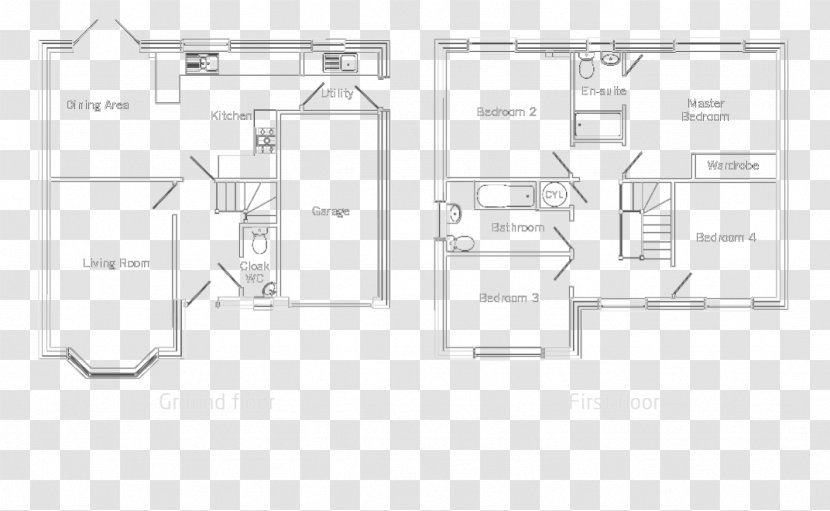 Floor Plan Line Angle - Drawing Transparent PNG