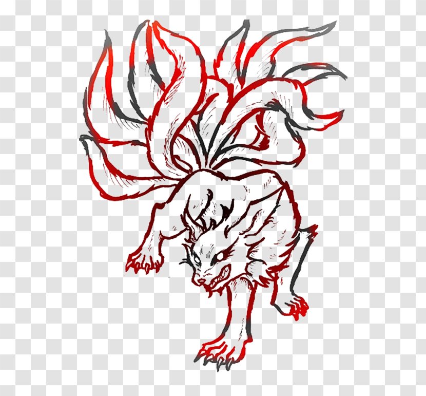 Huli Jing Nine-tailed Fox - Tree - A Picture Of Nine Tail Transparent PNG