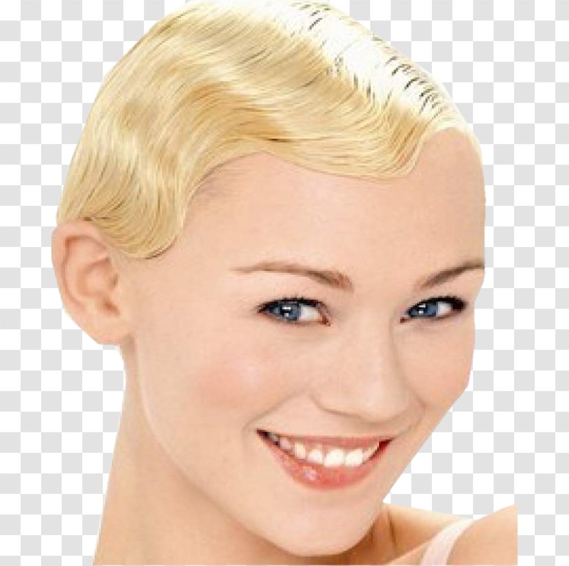 Blond Hair Coloring Pixie Cut Eyebrow Eyelash - Face Transparent PNG