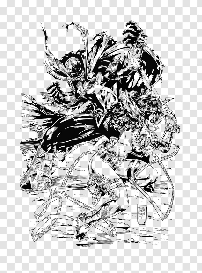 Spawn Angela Comics Artist Drawing Sketch - Monochrome Transparent PNG