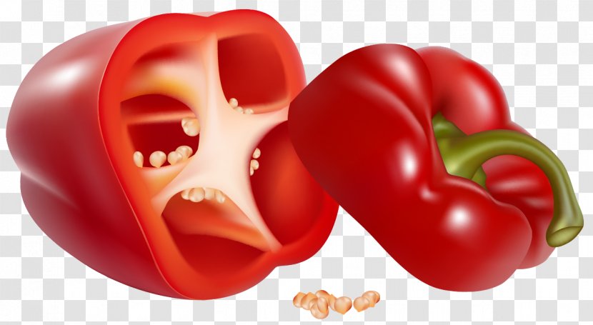 Bell Pepper Chili Vegetable Clip Art - Heart - Red Clipart Picture Transparent PNG