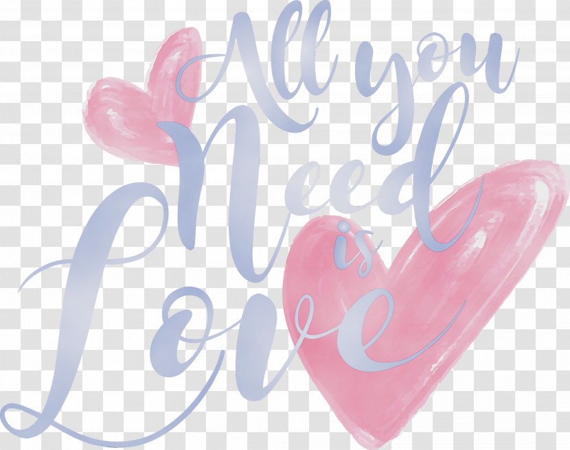 Pink Text Font Heart Love Transparent PNG