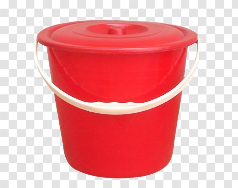 Plastic Bucket Red - Lid Transparent PNG