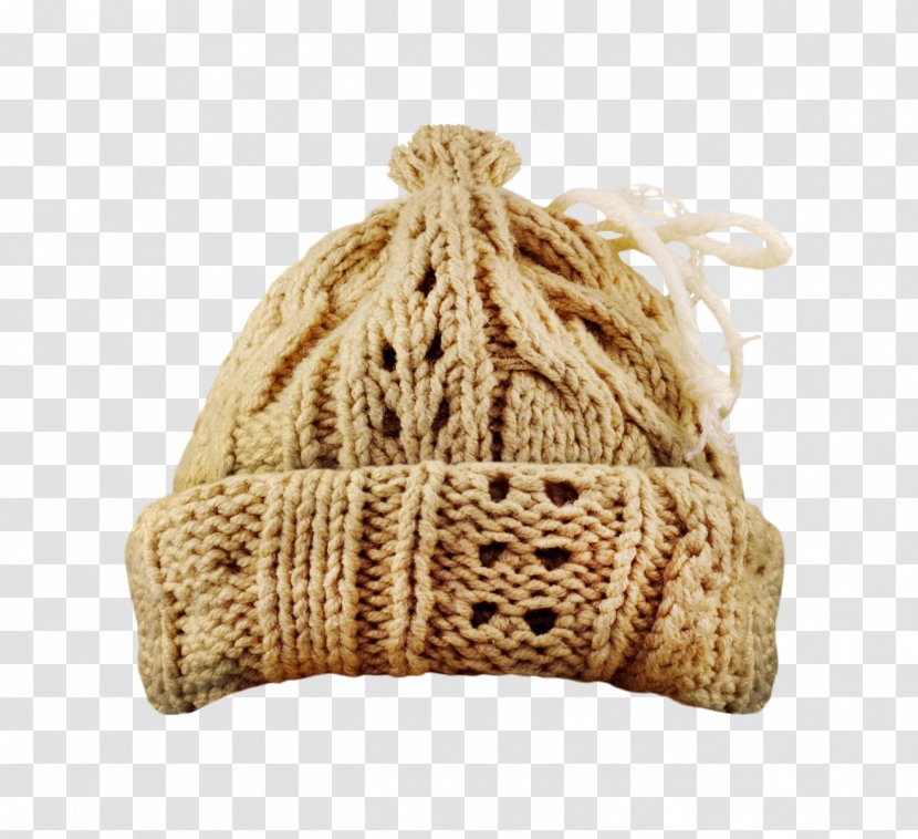Goat Wool Hat - Knit Cap - Brown Transparent PNG
