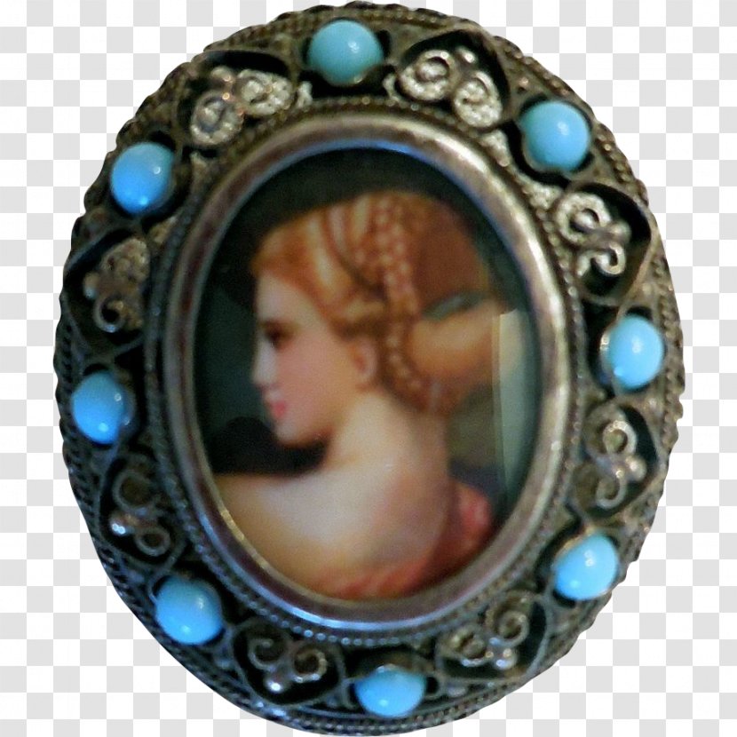 Turquoise Locket Brooch Jewellery Picture Frames - Jewelry Making Transparent PNG