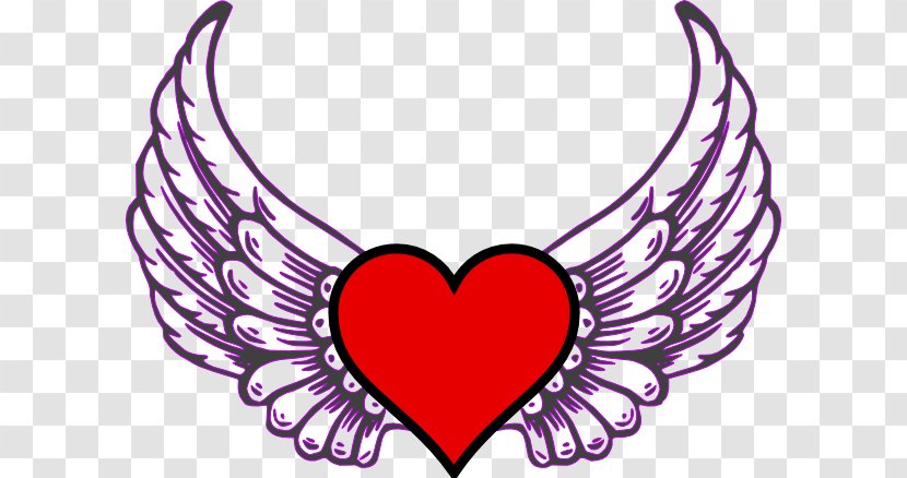 Angel Drawing Blog Clip Art - Flower - Heart With Wings Transparent PNG