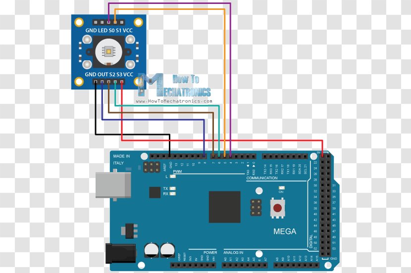 Arduino Sensor Electronic Circuit Diagram Wiring - Semiconductor - Di Board Transparent PNG