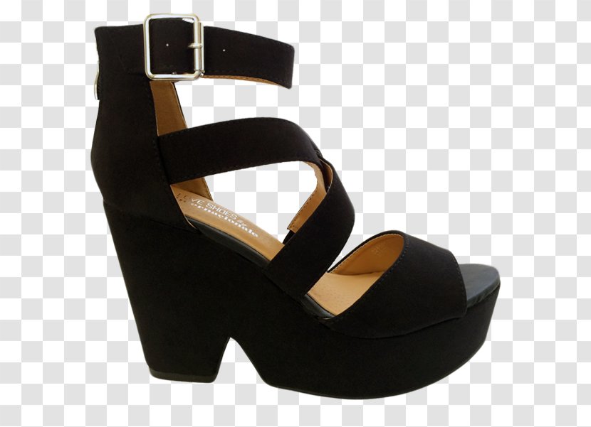 Peep-toe Shoe Sandal Wedge Suede - Buckle - Platform Shoes Transparent PNG