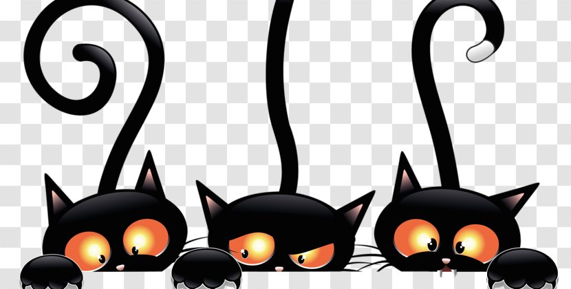 Black Cat Kitten Vector Graphics Clip Art - Drawing Transparent PNG