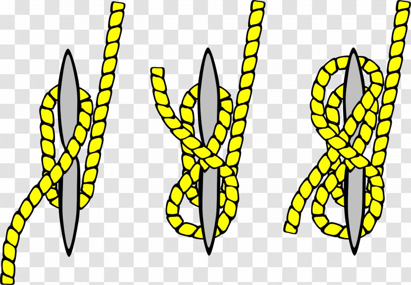 Knot Cleat Clove Hitch Sailing - Yellow Rope Transparent PNG