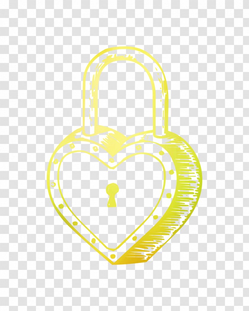 Yellow Padlock Product Design Font Heart - Fashion Accessory Transparent PNG