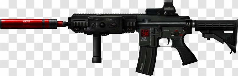 Combat Arms M4 Carbine Weapon Heckler & Koch HK416 Close Quarters Battle Receiver - Watercolor Transparent PNG
