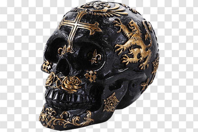 Skull Coat Of Arms Heraldry Or Lion - Escutcheon - Gold Statue Transparent PNG