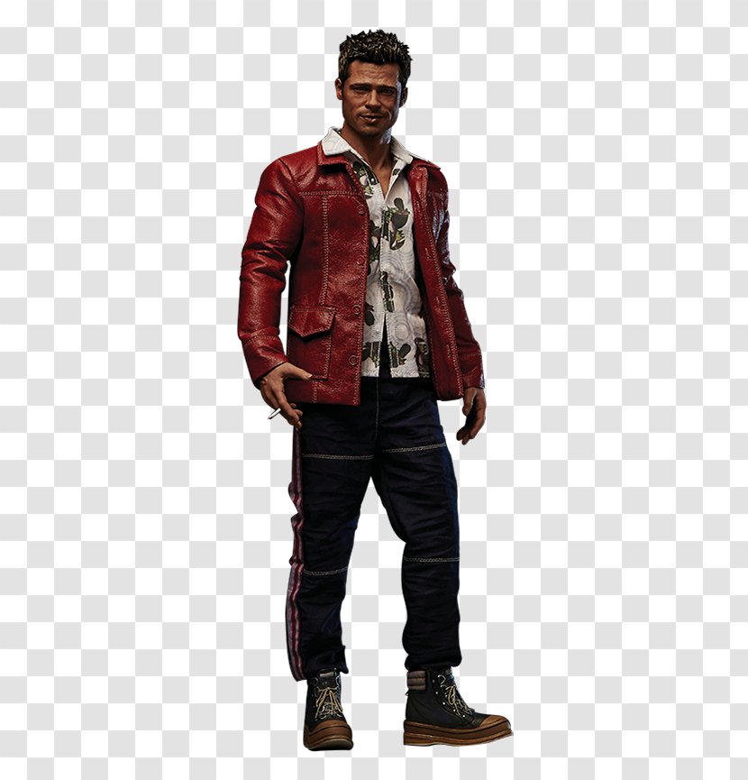 Brad Pitt Tyler Durden Fight Club Leather Jacket Middle Ages - Male Transparent PNG