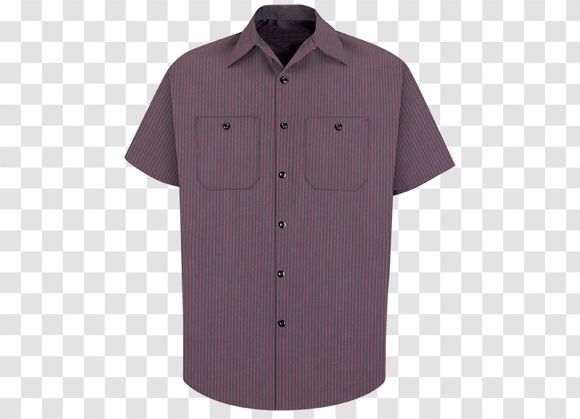 Tops Red Kap Men's Industrial Short Sleeve Work Shirt SP24 DuraStripe - Workwear Transparent PNG