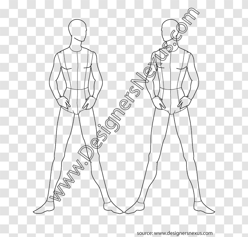 Sketch Croquis Drawing Fashion Illustration Design - Frame - Female Illustrator Transparent PNG